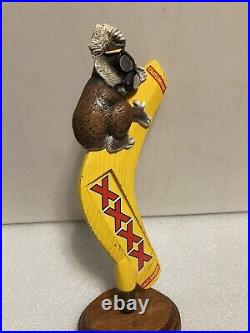 CASTLEMAINE KOALA HANGING ON A BOOMERANG draft beer tap handle. AUSTRALIA