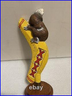 CASTLEMAINE KOALA HANGING ON A BOOMERANG draft beer tap handle. AUSTRALIA