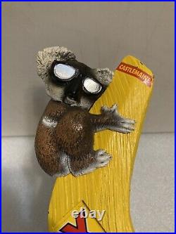CASTLEMAINE KOALA HANGING ON A BOOMERANG draft beer tap handle. AUSTRALIA