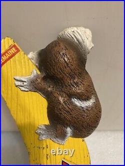 CASTLEMAINE KOALA HANGING ON A BOOMERANG draft beer tap handle. AUSTRALIA