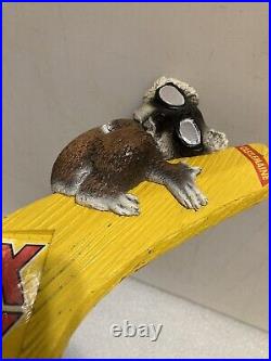 CASTLEMAINE KOALA HANGING ON A BOOMERANG draft beer tap handle. AUSTRALIA