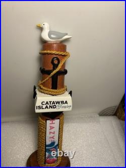 CATAWBA ISLAND BREWING NAUTICAL SEAGULL ON A PILING draft beer tap handle. OHIO