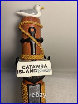 CATAWBA ISLAND BREWING NAUTICAL SEAGULL ON A PILING draft beer tap handle. OHIO