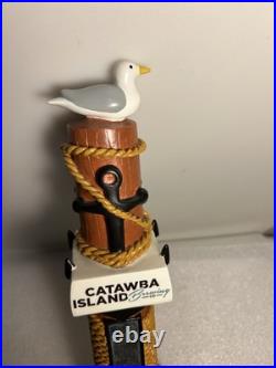 CATAWBA ISLAND BREWING NAUTICAL SEAGULL ON A PILING draft beer tap handle. OHIO