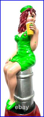 CITY STEAM NAUGHTY NURSE IPA- PIN-UP on KEG BEER TAP HANDLE (Rare) GREEN