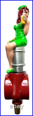 CITY STEAM NAUGHTY NURSE IPA- PIN-UP on KEG BEER TAP HANDLE (Rare) GREEN