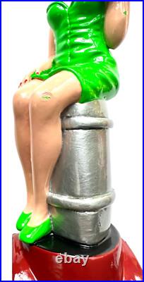 CITY STEAM NAUGHTY NURSE IPA- PIN-UP on KEG BEER TAP HANDLE (Rare) GREEN
