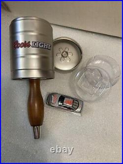 COORS LIGHT 1/2 BARREL KEG PARTY BEER KEG WITH BONUS Draft beer tap handle. USA