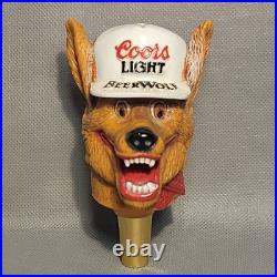 COORS LIGHT BEER WOLF Draft Tap Handle Cartoon Wolf Trucker Hat