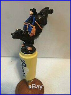 COORS RODEO BRONCING COWBOY AND BULL beer tap handle. Colorado