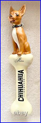 Chihuahua Cerveza Rico Lager Figural Beer Tap Handle Rare Chihuahua Puppy Dog