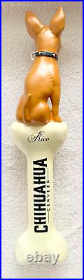 Chihuahua Cerveza Rico Lager Figural Beer Tap Handle Rare Chihuahua Puppy Dog
