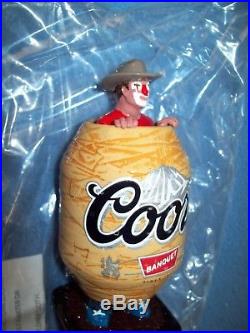 Coors Banquet Rodeo Clown Figural Beer Tap Handle-Bobble head PRCA New No Box