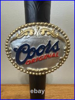 Coors Original Tap Handle Cowboy Hat Belt Buckle Black Rare 11 Nice Man Cave