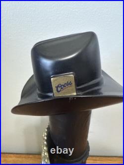 Coors Original Tap Handle Cowboy Hat Belt Buckle Black Rare 11 Nice Man Cave