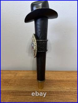Coors Original Tap Handle Cowboy Hat Belt Buckle Black Rare 11 Nice Man Cave