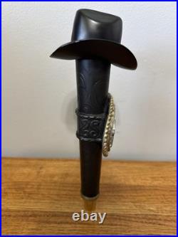 Coors Original Tap Handle Cowboy Hat Belt Buckle Black Rare 11 Nice Man Cave