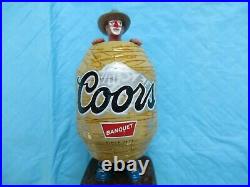 Coors PRCA Rodeo Bobblehead Clown in Barrel Tap Handle 10.75 Inches