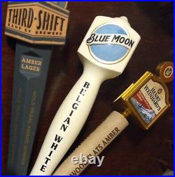 Craft Beer Tap Handle Blue Moon, 3rd Shift, HW Redwood Flats