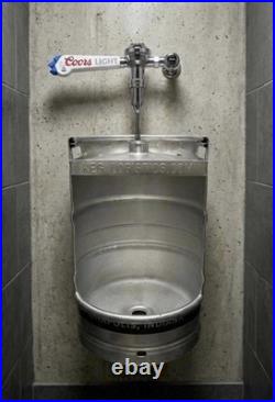 Custom Keg Urinal with Top Manual Flush & Beer Tap Handle