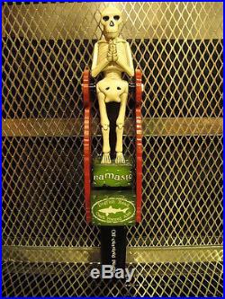 DOGFISH HEAD BREWING Co Figural Swinging Skeleton Skull Namaste Beer Tap Handle