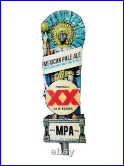 DOS EQUIS Cerveza MPA AZTEC WARRIOR beer tap handle MEXICAN PALE ALE 13