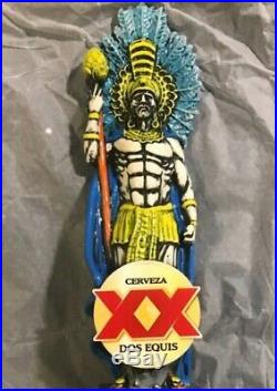 DOS EQUIS XX CERVEZA RARE! Aztec Warrior MEXICAN PALE ALE Beer Tap Handle