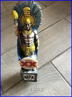 DOS EQUIS XX CERVEZA RARE Aztec Warrior MEXICAN PALE ALE Beer Tap Handle