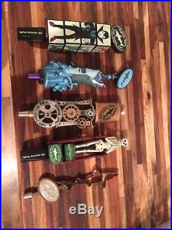Dogfish head tap handle lot. Steampunk, shark, namaste, cookie cutter, off center