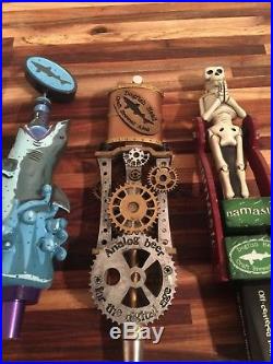 Dogfish head tap handle lot. Steampunk, shark, namaste, cookie cutter, off center