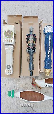 Draft Beer Tap Handle Lot of 11 New Puck Wrought Iron Leinie Old Style Hop Kit