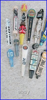 Draft Beer Tap Handle Lot of 13 Dogfish Head Tara Natty Greene Silo Miller Bat