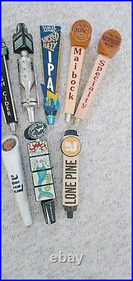 Draft Beer Tap Handle Lot of 13 Dogfish Head Tara Natty Greene Silo Miller Bat