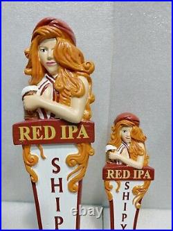 Draft Beer Tap Handle Lot of 2 Diff Shipyard Sexy Red Head Sailor Girl NIB Bar
