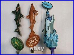 Draft Beer Tap Handle Lot of 3 Diff Dogfish Head Shark Green Brown Man Cave