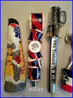 Draft Beer Tap Handle Lot of 6 PBR Pabst Blue Ribbon Badger Drums Unicorn Pizza