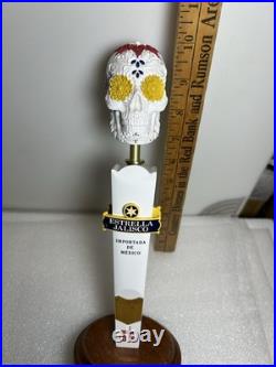 ESTRELLA JALISCO DAY OF THE DEAD SUGAR SKULL draft beer tap handle. MEXICO