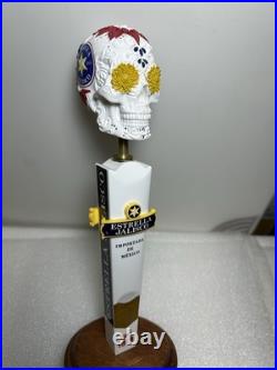 ESTRELLA JALISCO DAY OF THE DEAD SUGAR SKULL draft beer tap handle. MEXICO
