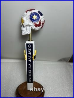 ESTRELLA JALISCO DAY OF THE DEAD SUGAR SKULL draft beer tap handle. MEXICO