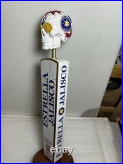 ESTRELLA JALISCO DAY OF THE DEAD SUGAR SKULL draft beer tap handle. MEXICO