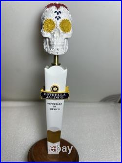 ESTRELLA JALISCO DAY OF THE DEAD SUGAR SKULL draft beer tap handle. MEXICO