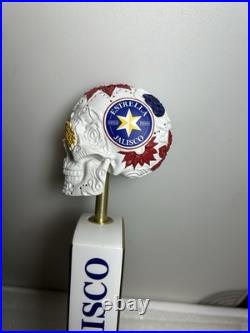 ESTRELLA JALISCO DAY OF THE DEAD SUGAR SKULL draft beer tap handle. MEXICO