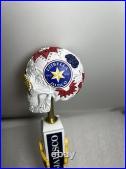 ESTRELLA JALISCO DAY OF THE DEAD SUGAR SKULL draft beer tap handle. MEXICO