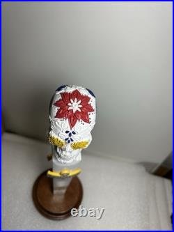 ESTRELLA JALISCO DAY OF THE DEAD SUGAR SKULL draft beer tap handle. MEXICO