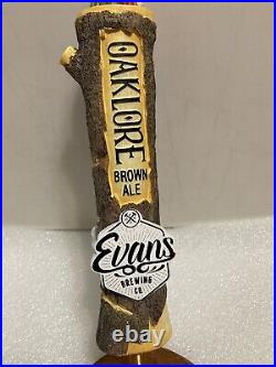 EVANS OAKLORE BROWN ALE draft beer tap handle. CALIFORNIA