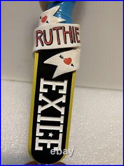 EXILE BREWING RUTHIE LAGER Draft beer tap handle. IOWA