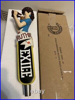 EXILE BREWING RUTHIE LAGER Draft beer tap handle. IOWA