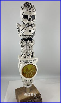 Edmund's Oast Farmhouse IPA Beer Tap Handle Figural Skull Beer Tap Handle