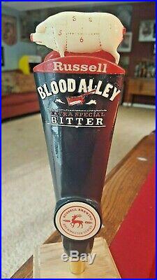 Extremely Rare Russell Brewing Blood Alley Swine Beer Tap Handle