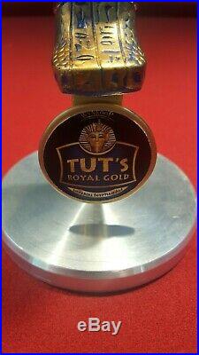 Extremely Rare With Stand Wynkoop Brewery Tut's Royal Gold Beer Tap Handle